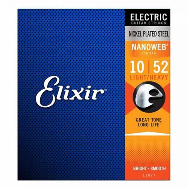 סט מיתרים לגיטרה חשמלית אליקסיר ELIXIR 12077 Electric NANOWEB® Coated strings - 10-52