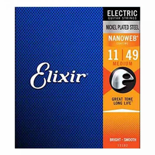 סט מיתרים לגיטרה חשמלית אליקסיר ELIXIR 12102 Electric NANOWEB® Coated strings - 11-49