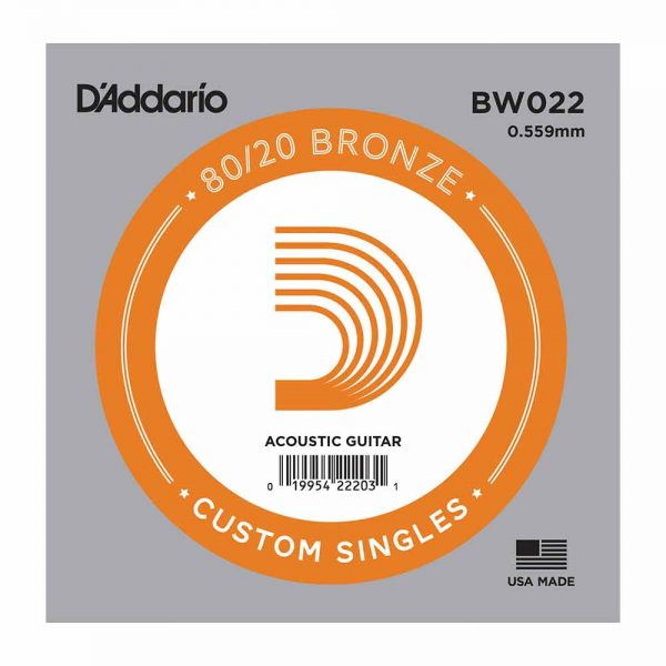 מיתר בודד לגיטרה אקוסטית דדריו 0.22 - Daddario BW022 Nickel Wound Single