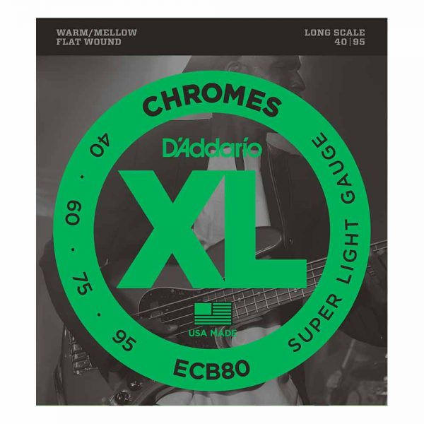 סט מיתרים לגיטרה בס דדריו 40-95 - Daddario ECB80 Chromes Bass Guitar Strings
