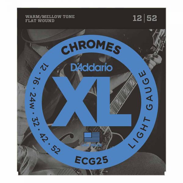 סט מיתרים לגיטרה חשמלית דדריו 12-52 - Daddario ECG25 Chromes Electric Guitar Strings