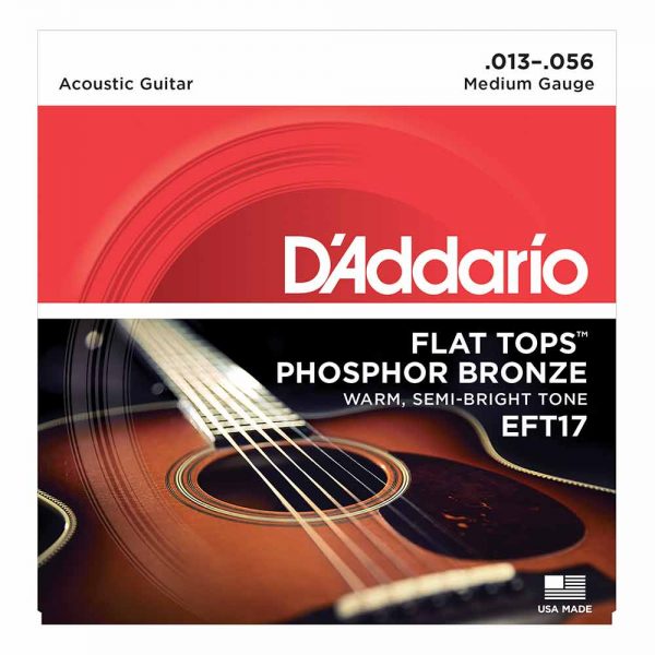 סט מיתרים לגיטרה אקוסטית דדריו 13-56 - Daddario EFT17 Flat Tops Acoustic Guitar Strings