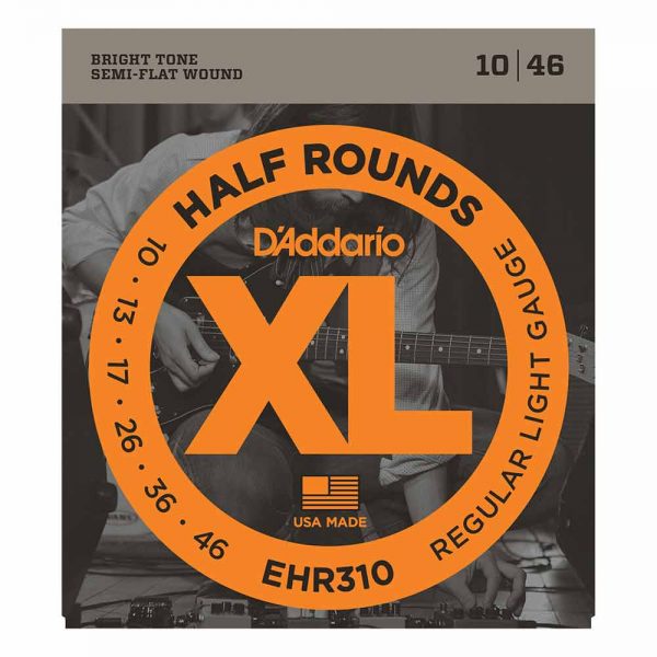 סט מיתרים לגיטרה חשמלית דדריו 10-46 - Daddario EHR310 Half Rounds Electric Guitar Strings