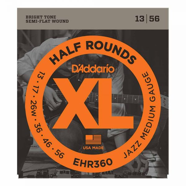 סט מיתרים לגיטרה חשמלית דדריו 13-56 - Daddario EHR360 Half Rounds Electric Guitar Strings