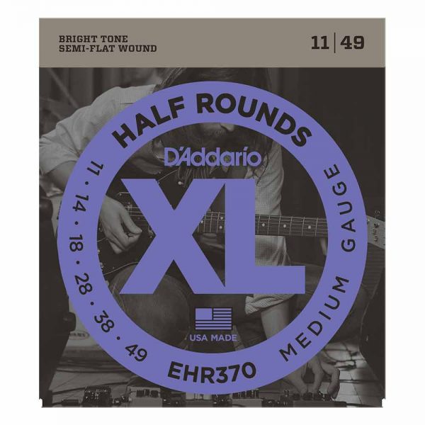סט מיתרים לגיטרה חשמלית דדריו 11-49 - Daddario EHR370 Half Rounds Electric Guitar Strings