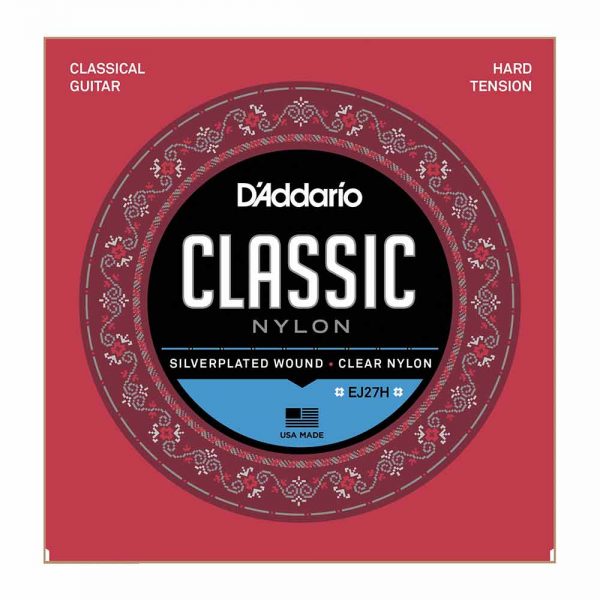 סט מיתרים לגיטרה קלאסית דדריו - Daddario EJ27H Student Hard Tension Classic Guitar Strings