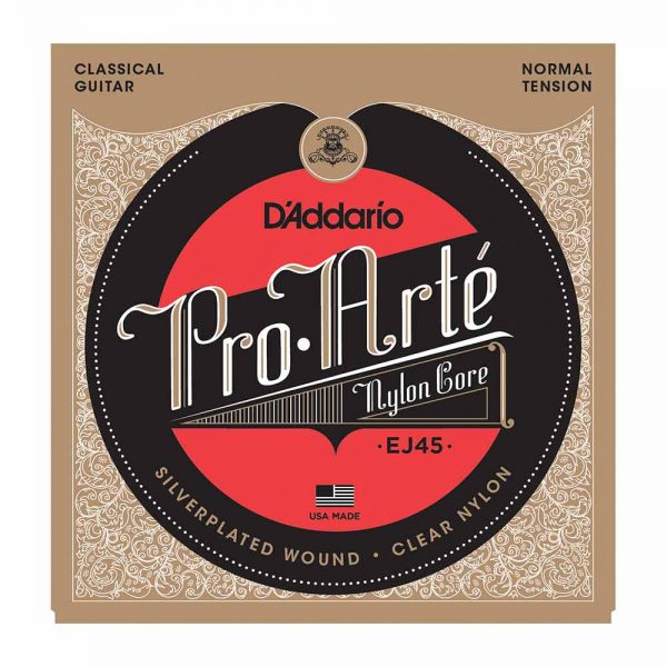 סט מיתרים לגיטרה קלאסית דדריו - Daddario EJ45 Pro Arte Nylon Core Normal Tension Classic Guitar Strings