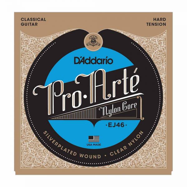סט מיתרים לגיטרה קלאסית דדריו - Daddario EJ46 Pro Arte Nylon Core Hard Tension Classic Guitar Strings