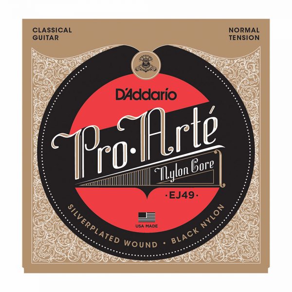 סט מיתרים לגיטרה קלאסית דדריו - Daddario EJ49 Pro Arte Black Nylon Normal Tension Classic Guitar Strings