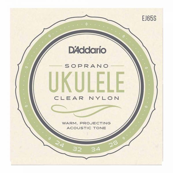סט מיתרים ליוקולילי סופרן דדריו - Daddario EJ65S Soprano Ukulele Clear Nylon