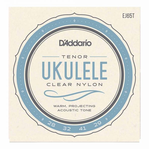 סט מיתרים ליוקולילי טנור דדריו - Daddario EJ65T Tenor Ukulele Clear Nylon