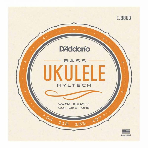 סט מיתרים ליוקולילי טנור דדריו - Daddario EJ88UB Nyltech Bass Ukulele
