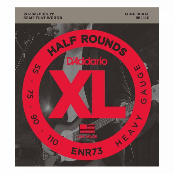 סט מיתרים לגיטרה בס דדריו 55-110 - Daddario ENR73 Half Rounds Bass Guitar Strings