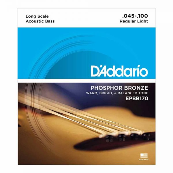 סט מיתרים לגיטרה בס אקוסטית דדריו 45-100 - Daddario EPBB170 Phosphor bronze Acoustic bass Strings