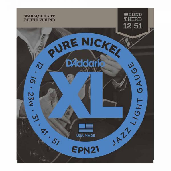 סט מיתרים לגיטרה חשמלית דדריו 12-51 - Daddario EPN21 Pure Nickel Electric Guitar Strings