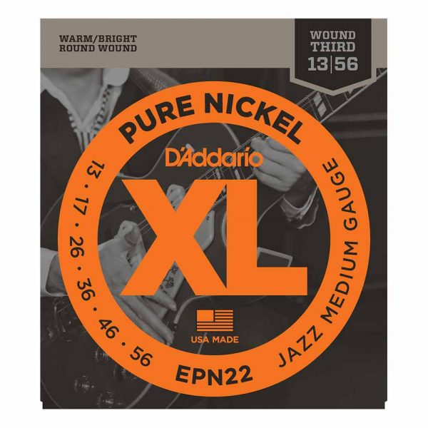 סט מיתרים לגיטרה חשמלית דדריו 13-56 - Daddario EPN22 Pure Nickel Electric Guitar Strings