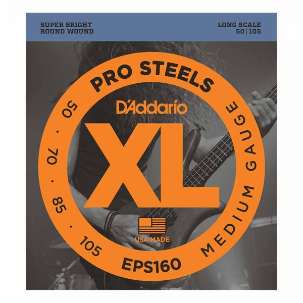 סט מיתרים לגיטרה בס דדריו 50-105 - Daddario EPS160 Pro Steels Bass Guitar Strings