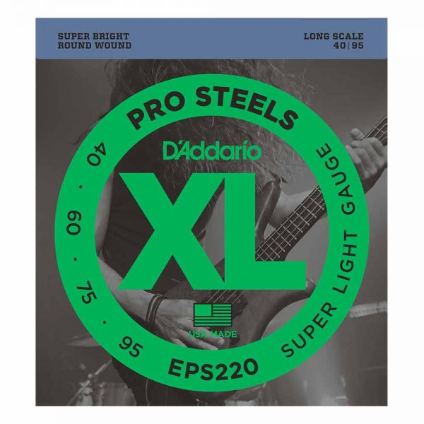 סט מיתרים לגיטרה בס דדריו 40-95 - Daddario EPS220 Pro Steels Bass Guitar Strings