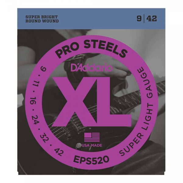 סט מיתרים לגיטרה חשמלית דדריו 09-42 - Daddario EPS520 Pro Steels Electric Guitar Strings