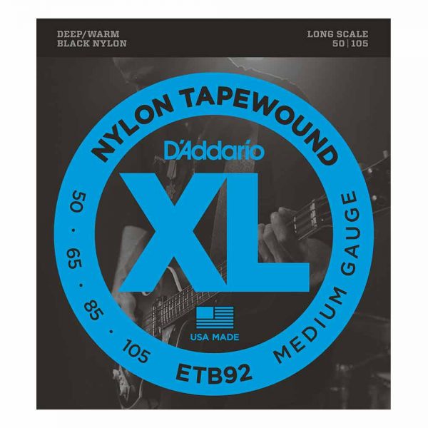 סט מיתרים לגיטרה בס דדריו 50-105 - Daddario ETB92 Nylon Tapewound Bass Guitar Strings