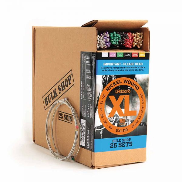 מיתרים לגיטרה חשמלית דדריו 10-46 - מארז 25 סטים - Daddario EXL110-B25 Nickel Wound Electric Guitar Strings