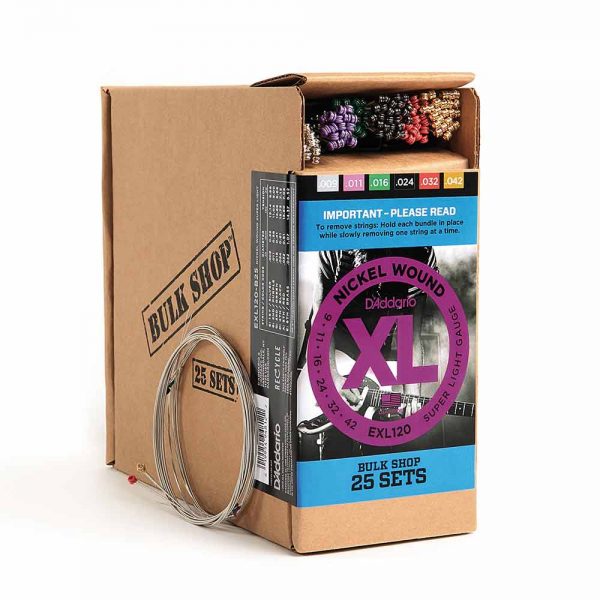 מיתרים לגיטרה חשמלית דדריו 09-42 - מארז 25 סטים - Daddario EXL120-B25 Nickel Wound Electric Guitar Strings