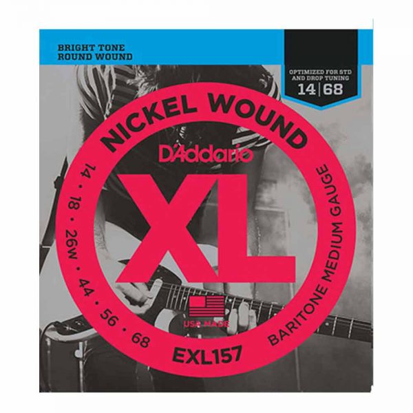 סט מיתרים לגיטרה בריטון דדריו 14-68 - Daddario EXL157 Nickel Wound Electric Guitar Strings
