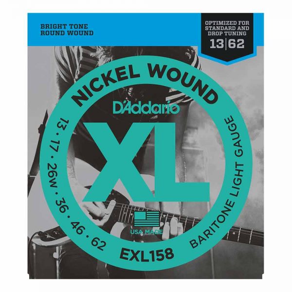 סט מיתרים לגיטרה בריטון דדריו 13-62 - Daddario EXL158 Nickel Wound Electric Guitar Strings