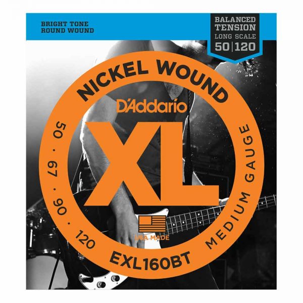 סט מיתרים לגיטרה בס דדריו 50-120 - Daddario EXL160BT Nickel Wound Bass Guitar Strings