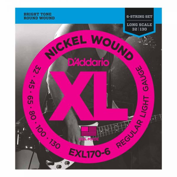 סט מיתרים לגיטרה בס 6 מיתרים דדריו 32-130 - Daddario EXL170-6 Nickel Wound Bass Guitar Strings