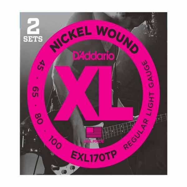 מיתרים לגיטרה בס דדריו 45-100 - מארז 2 סטים - Daddario EXL170TP Nickel Wound Bass Guitar Strings