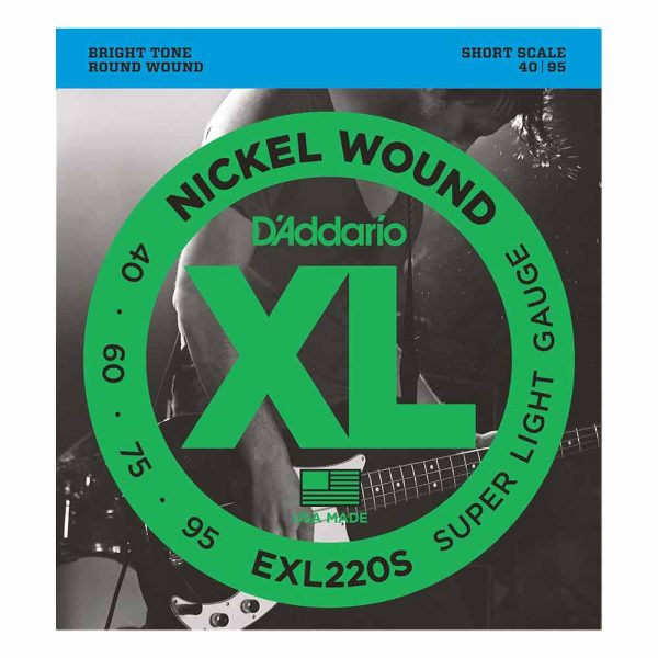 סט מיתרים לגיטרה בס דדריו 40-95 - Daddario EXL220S Nickel Wound Bass Guitar Strings
