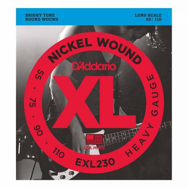 סט מיתרים לגיטרה בס דדריו 55-110 - Daddario EXL230 Nickel Wound Bass Guitar Strings
