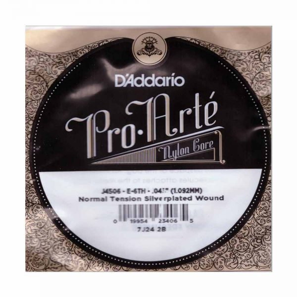 מיתר בודד E-6 ( שישי ) לגיטרה קלאסית דדריו Daddario J4506 Silver Single -