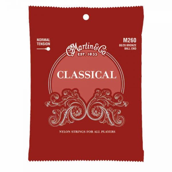 סט מיתרים לגיטרה קלאסית מרטין - Martin M260 Hard Tension Classical Strings