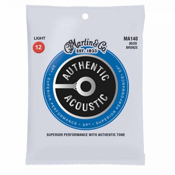 סט מיתרים לגיטרה אקוסטית מרטין Martin MA140 80/20 Bronze Acoustic Guitar Strings  -12-54
