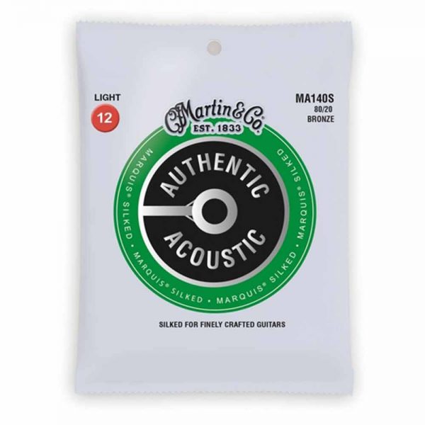 סט מיתרים לגיטרה אקוסטית מרטין Martin MA140S 80/20 Bronze Silked Acoustic Guitar Strings - 12-54