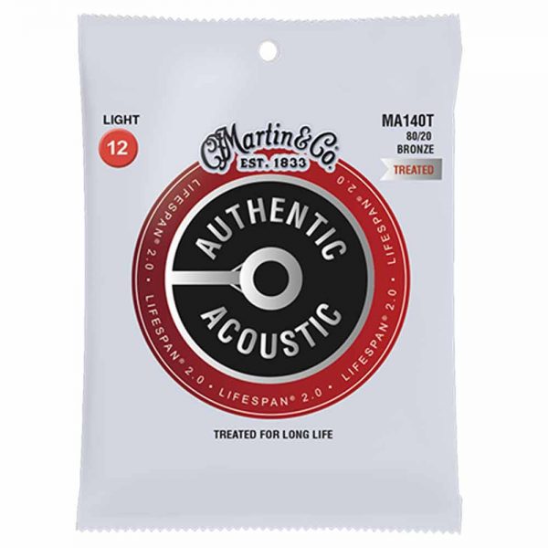 סט מיתרים לגיטרה אקוסטית מרטין Martin MA140T 80/20 Bronze Treated Acoustic Guitar Strings -12-54