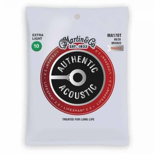 סט מיתרים לגיטרה אקוסטית מרטין Martin MA170T 80/20 Bronze Treated Acoustic Guitar Strings - 10-47