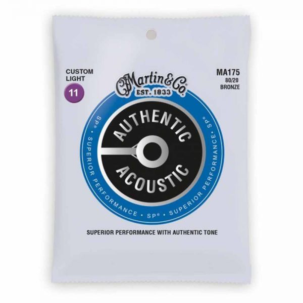 סט מיתרים לגיטרה אקוסטית מרטין Martin MA175 80/20 Bronze Acoustic Guitar Strings - 11-52