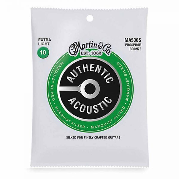 סט מיתרים לגיטרה אקוסטית מרטין Martin MA530S Phosphor Bronze Acoustic Guitar Strings - 10-47 Silked