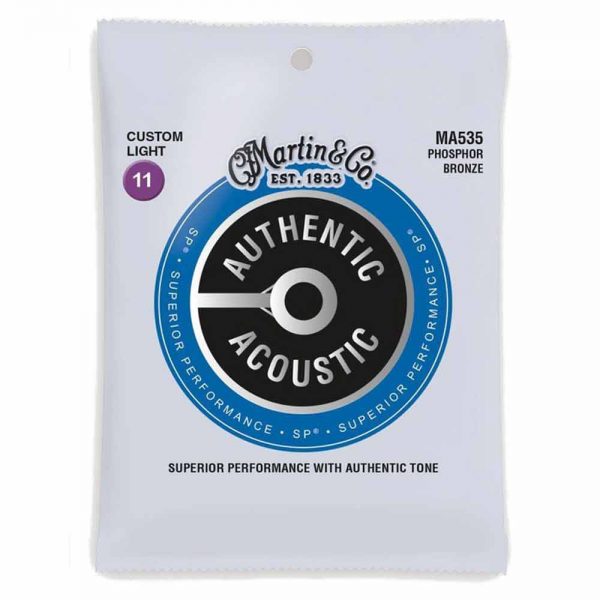סט מיתרים לגיטרה אקוסטית מרטין Martin MA535 Phosphor Bronze Acoustic Guitar Strings - 11-52