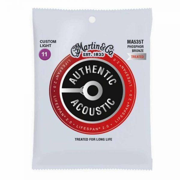 סט מיתרים לגיטרה אקוסטית מרטין Martin MA535T 80/20 Bronze Treated Acoustic Guitar Strings - 11-52