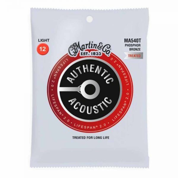 סט מיתרים לגיטרה אקוסטית מרטין Martin MA540T Phosphor Bronze Treated Acoustic Guitar Strings - 12-54