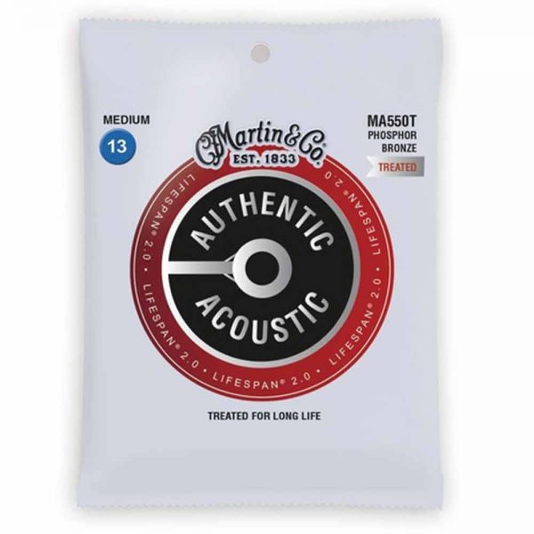 סט מיתרים לגיטרה אקוסטית מרטין Martin MA550T Phosphor Bronze Treated Acoustic Guitar Strings - 13-56