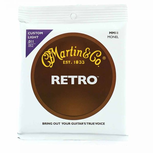 סט מיתרים לגיטרה אקוסטית מרטין Martin MM11 Retro Acoustic Guitar Strings  -11-52
