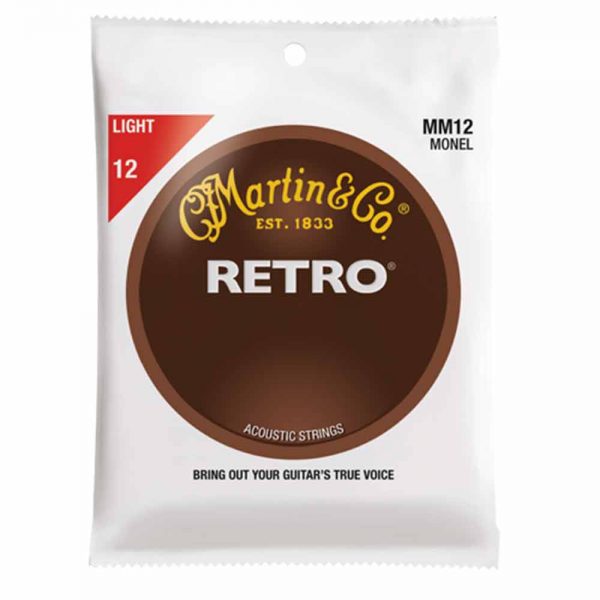 סט מיתרים לגיטרה אקוסטית מרטין Martin MM12 Retro Acoustic Guitar Strings  -12-54