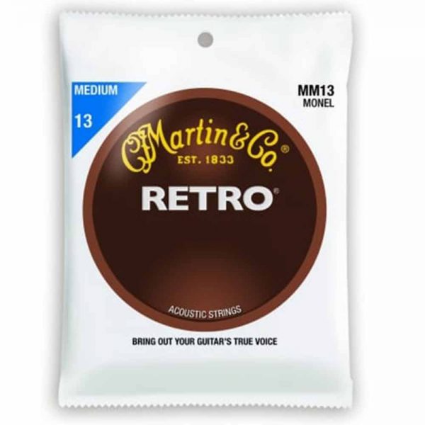 סט מיתרים לגיטרה אקוסטית מרטין Martin MM13 Retro Acoustic Guitar Strings - 13-56