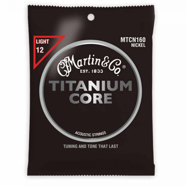 סט מיתרים לגיטרה אקוסטית מרטין Martin MTCN160 TITANIUM CORE Acoustic Guitar Strings  -12-54