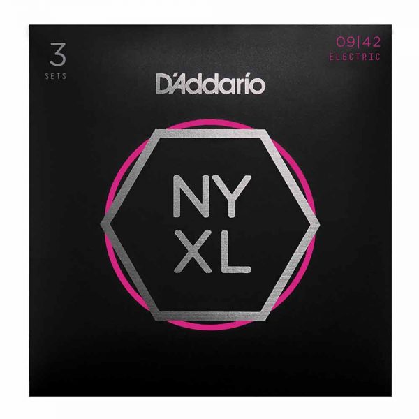 מיתרים לגיטרה חשמלית דדריו 09-42 - מארז 3 סטים - Daddario NYXL0942-3P Electric Guitar Strings